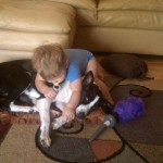 River loves babies! River is Cole's new babysitter.